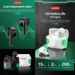 Lenovo GM5 TWS Bluetooth Wireless Sports Waterproof Noise Reduction Gaming Earphone with Mic, GM5 - Image 5