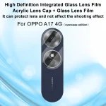imak Integrated Rear Camera Lens Tempered Glass Film, For OPPO A17 4G Global, For Xiaomi Redmi A1 4G/A1+ 4G - Image 3