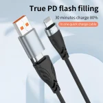ADC-008 2 in 1 PD 30W USB/Type-C to 8 Pin Fast Charge Data Cable, Length: 1m - Image 4