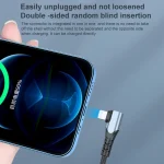 ADC-009 20W USB-C/Type-C to 8 Pin Double Elbow Data Cable, 0.4m, 1m, 2m - Image 5