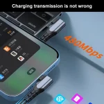 ADC-009 20W USB-C/Type-C to 8 Pin Double Elbow Data Cable, 0.4m, 1m, 2m - Image 7