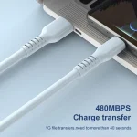 ADC-014 6A USB to USB-C/Type-C Liquid Silicone Data Cable, 0.5m - Image 3