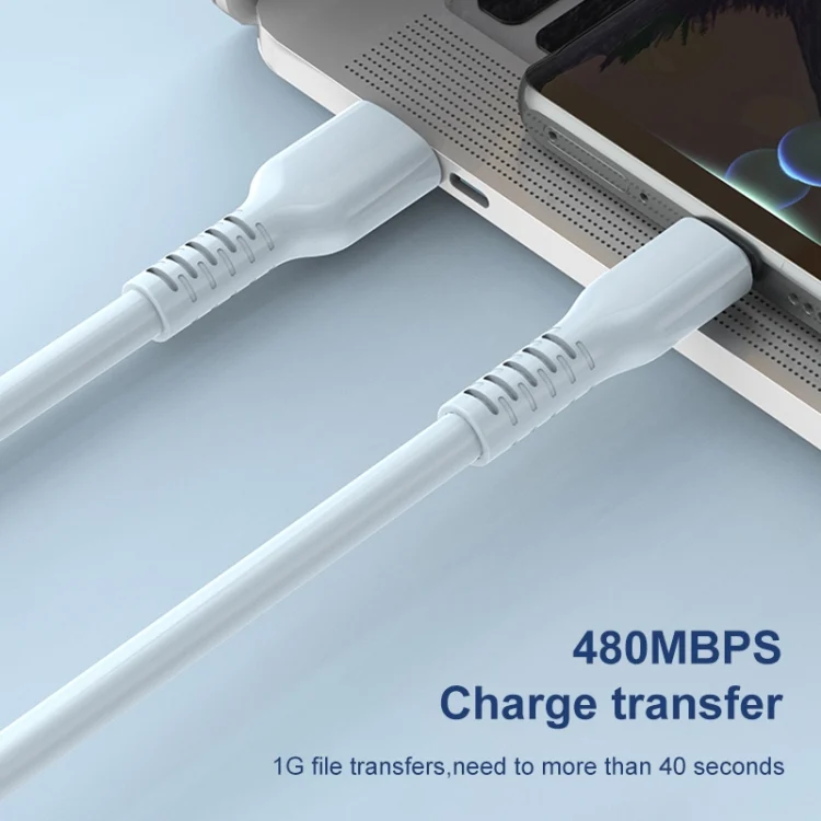 EDA003987601_B2.webp ADC-014 6A USB to USB-C/Type-C Liquid Silicone Data Cable, 0.5m - Image 3