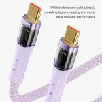 ROCK Z21 100W USB-C/Type-C to USB-C/Type-C Transparent Fast Charging Data Cable, Length: 1.2m, Type-C to Type-C - Image 3