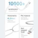 USAMS US-SJ607 U84 2A USB to Micro USB Charging Data Cable, Micro USB 1m, Micro USB 2m, Micro USB 3m - Image 4