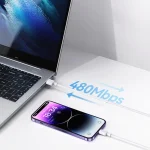 USAMS US-SJ610 U84 PD20W USB-C / Type-C to 8 Pin Charging Data Cable, PD20W 8 Pin 1m, PD20W 8 Pin 2m, PD20W 8 Pin 3m - Image 5