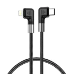A9 30W USB-C/Type-C to 8 Pin Double Elbow Data Cable, 0.5m, 1m, 2m, 3m