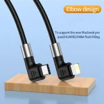 A9 30W USB-C/Type-C to 8 Pin Double Elbow Data Cable, 0.5m, 1m, 2m, 3m - Image 4
