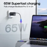 JOYROOM TCG01 GaN Ultra 65W 2 Type-C + 1 USB Fast Charger with 1.2m Type-C Cable, EU Plug, UK Plug - Image 4