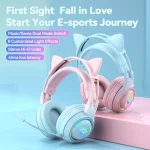 T25 RGB Stereo Cat Ear Bluetooth Wireless Headphones with Detachable Microphone - Image 2