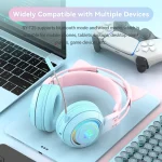 T25 RGB Stereo Cat Ear Bluetooth Wireless Headphones with Detachable Microphone - Image 4