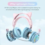 T25 RGB Stereo Cat Ear Bluetooth Wireless Headphones with Detachable Microphone - Image 6