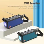 T&G TG637 Outdoor Portable Solar Power Wireless Bluetooth Speaker with FM / Flashlight / TF Card Slot, TG637 - Image 2