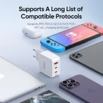 DUZZONA T9 65W Dual USB-C / Type-C+USB GaN Fast Charger, EU Plug, UK Plug - Image 9