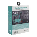 Mech Series 6A 120W 3 in 1 Metal Plug Silicone Fast Charging Data Cable, Length: 1.2m, 1.2m 3 in 1 - Image 5