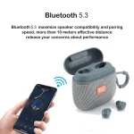 T&G TG809 2 in 1 Portable Outdoor Wireless Speaker & Mini TWS Bluetooth Earbuds, TG809 - Image 3