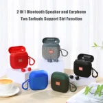 T&G TG809 2 in 1 Portable Outdoor Wireless Speaker & Mini TWS Bluetooth Earbuds, TG809 - Image 4
