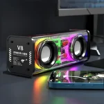 V8 Transparent Mechanical TWS Subwoofer Wireless Bluetooth Speaker, V8 - Image 11