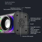 V8 Transparent Mechanical TWS Subwoofer Wireless Bluetooth Speaker, V8 - Image 2