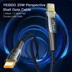 YESIDO CA102 PD 20W USB-C / Type-C to 8 Pin Braided Charging Data Cable, 2m - Image 2
