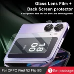 1 Sets imak Tempered Glass Rear Camera Protection Ring + Glass Rear Screen Sticker, For OPPO Find N2 Flip 5G - Image 3