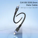 YESIDO CA108 1.2m 60W USB-C / Type-C to Type-C OD0.6 Charging Data Cable, CA108 - Image 2
