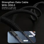 YESIDO CA108 1.2m 60W USB-C / Type-C to Type-C OD0.6 Charging Data Cable, CA108 - Image 4
