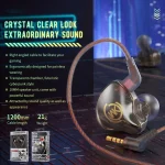 WK YC08 8 Pin Transparent Music Call Wired Earphone, Length: 1.2m, 8 Pin - Image 6