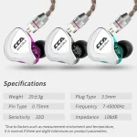 CCA CCA-C10 3.5mm Gold Plated Plug Ten Unit Hybrid Wire-controlled In-ear Earphone, with Mic, without Mic - Image 14