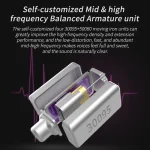 CCA CCA-C10 3.5mm Gold Plated Plug Ten Unit Hybrid Wire-controlled In-ear Earphone, with Mic, without Mic - Image 6