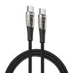 DUZZONA  A6 65W USB-C/Type-C to USB-C/Type-C Transparent Fast Charging Data Cable, Length: 1m, A6