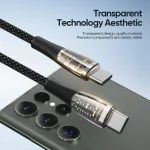 DUZZONA  A6 65W USB-C/Type-C to USB-C/Type-C Transparent Fast Charging Data Cable, Length: 1m, A6 - Image 3