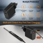 GVDA 65W USB+USB-C/Type-C Fast Charger, EU Plug - Image 6