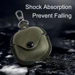 Leather TWS Earphone Protective Case with Hook, For Samsung Galaxy Buds Live / Pro - Image 3