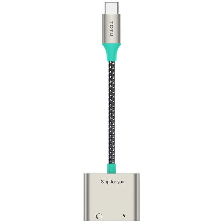 EDA0049771.webp TOTU AD-5 USB-C/Type-C to 3.5mm+USB-C/Type-C Charger Audio Adapter - Image 1