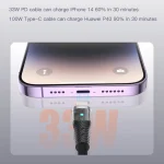 TOTU CB-8-CC 100W USB-C/Type-C to USB-C/Type-C Transparent Braided Data Cable, Length: 1.5m - Image 5