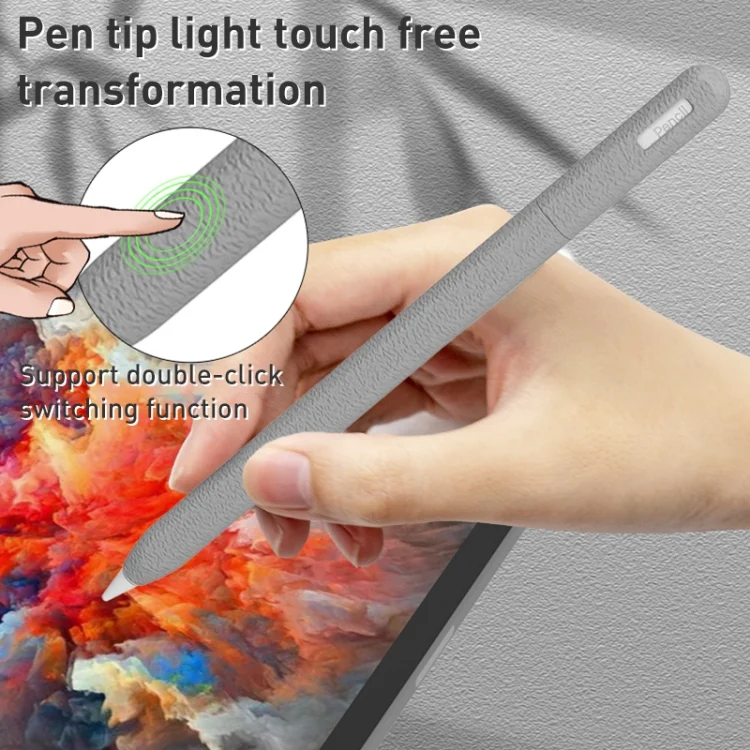 EDA0050017_B4.webp LOVE MEI Frosted Leather Texture Silicone Protective Pen Case, For Apple Pencil 2, For Apple Pencil 1 - Image 5