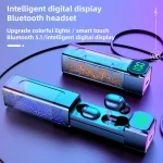 E50 Colorful Light Intelligent Digital Display Bluetooth Earphones - Image 3
