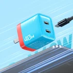 WK WP-U09 40W Dual USB-C/Type-C Interface Nitride Fast Charger - Image 2