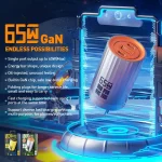 WK WP-UO1 65W Dual USB-C/Type-C+USB Energy Bar GaN Fast Charger - Image 3