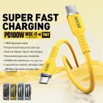 WK WDC-11 100W USB-C/Type-C to USB-C/Type-C Silicone Data Cable, Length: 1.2m, WDC-11 - Image 3