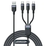 JOYROOM A18 3.5A USB to 8 Pin+USB-C/Type-C+Micro USB 3 in 1 Data Cable, 0.3m, 1.2m, 2m