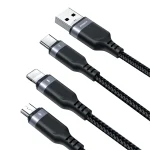 JOYROOM A18 3.5A USB to 8 Pin+USB-C/Type-C+Micro USB 3 in 1 Data Cable, 0.3m, 1.2m, 2m - Image 2