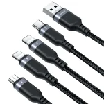 JOYROOM A18 3.5A USB to Dual 8 Pin+USB-C/Type-C+Micro USB 4 in 1 Data Cable, Length: 1.2m, USB to Dual 8 Pin+Type-C+Micro USB - Image 2