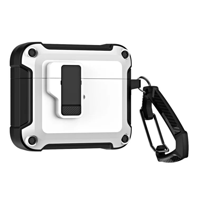 TPU + PC Wireless Bluetooth Earphone Protective Case with Switch Lock & Hook, For AirPods 3