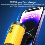 WK WP-U01 Mecha Series Energy Bar 65W Gallium Nitride Dual USB-C / Type-C + USB Charger, CN Plug - Image 4