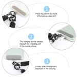 Dopamine Color Double Buckle Twist Rope Short Lanyard - Image 3