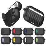 Carbon Fiber Texture Wireless Earphones Case with Security Lock, For AirPods Pro 2, For AirPods 3 - Image 2
