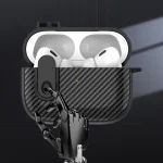 Carbon Fiber Texture Wireless Earphones Case with Security Lock, For AirPods Pro 2, For AirPods 3 - Image 4