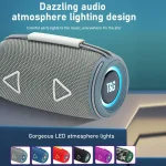 T&G TG-657 Portable Wireless 3D Stereo Subwoofer Bluetooth Speaker Support FM / LED Atmosphere Light, TG-657 - Image 2